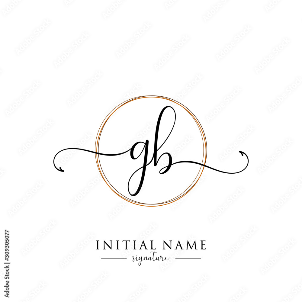 Initial Letter GB Signature Handwriting and Elegant Logo Design Vector ...