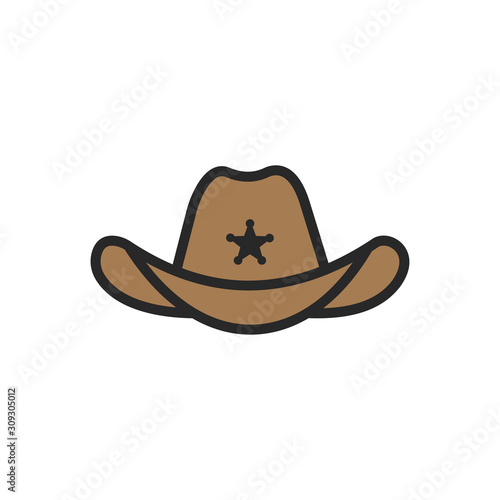Cowboy hat icon vector logo symbol illustration EPS 10