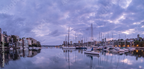 Dawn clouds and yachts