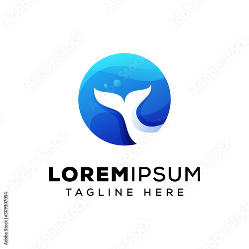 dolphin water logo template, modern  circle dolphin logo