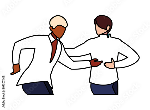 scene of men in dance pose, party, dance club