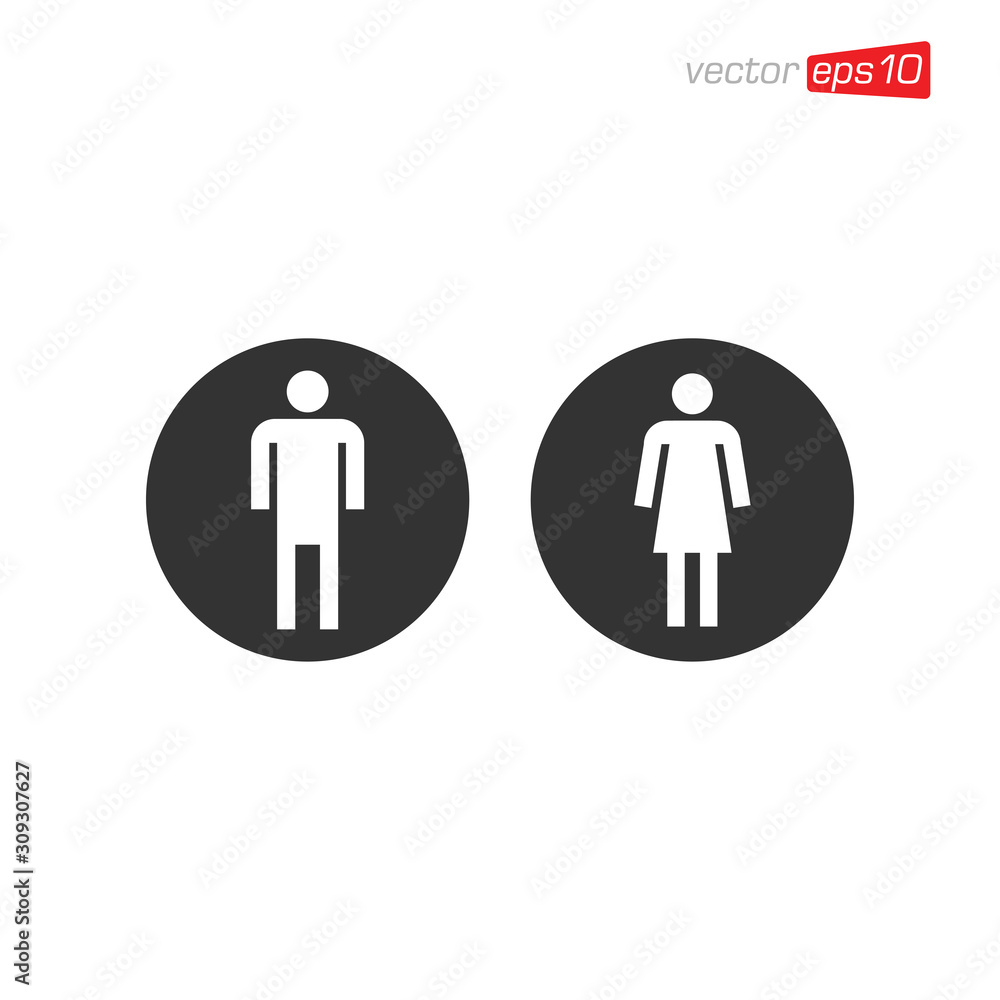 Toilet Man and Women Icon Design Vector Toilet Man and Women Icon Design Vector