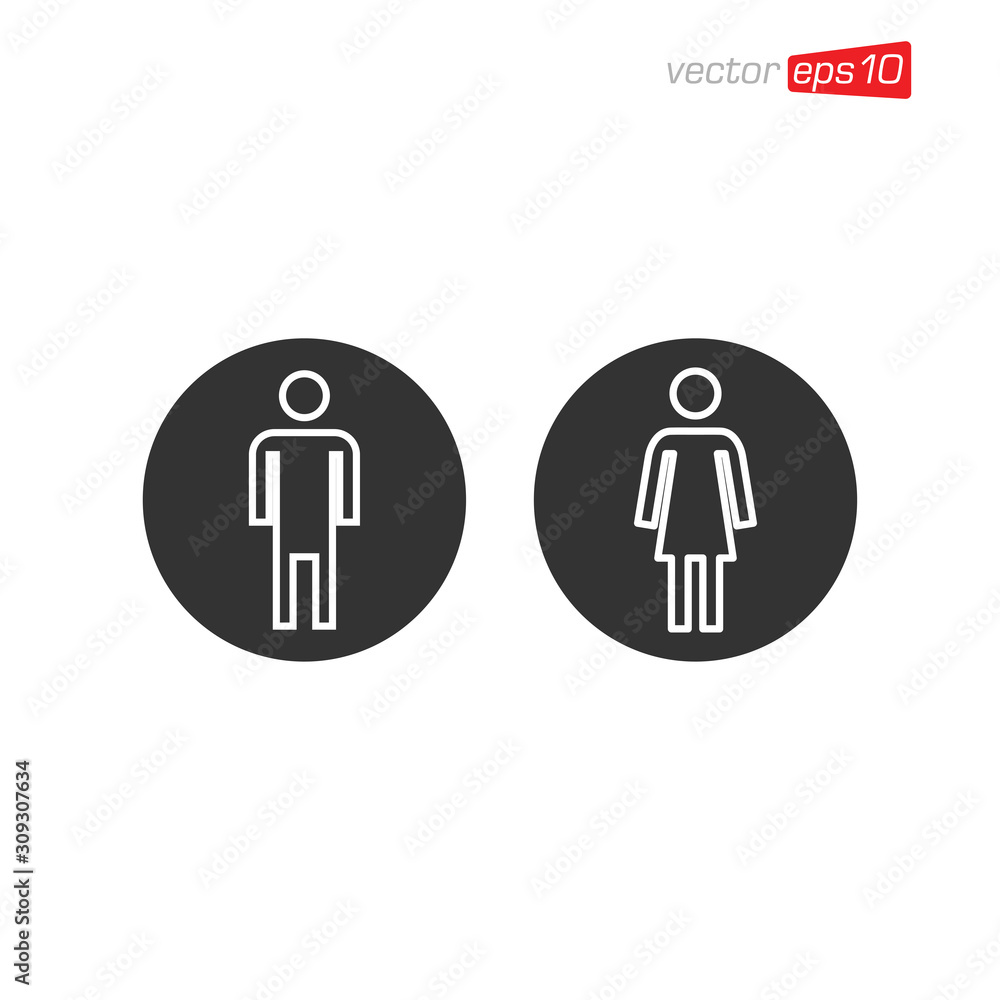 Toilet Man and Women Icon Design Vector Toilet Man and Women Icon Design Vector
