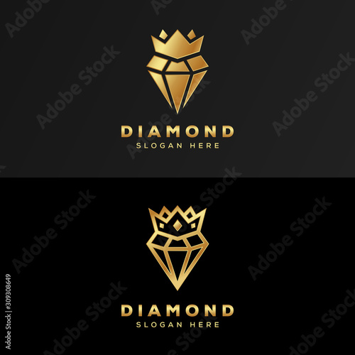 Luxury royal diamond gold logo premium