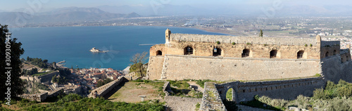 The panoramic view from the Venetian fortress of the city and the sea