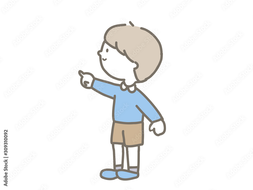 Boy pointing finger