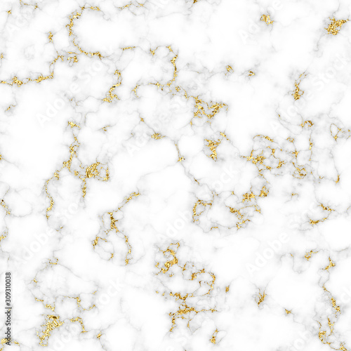 White marble with gold glitter abstract illustration background.