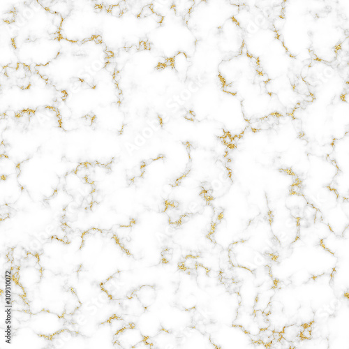 White marble with gold glitter abstract illustration background.