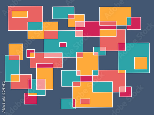 Abstract colorful squares overlap background