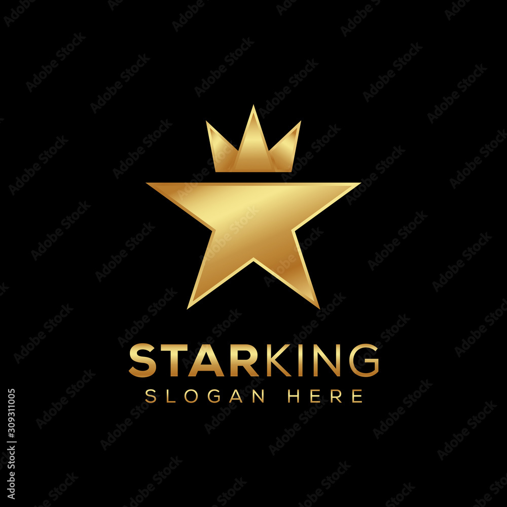 Obraz premium gold star king logo design premium