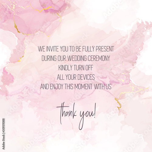 Spring wedding invitation. Petal or veil texture.