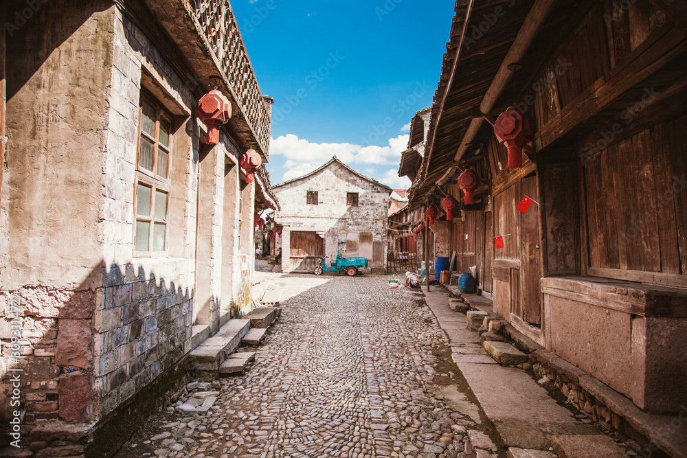 Fototapeta premium Potan ancient town, Zhejiang, China