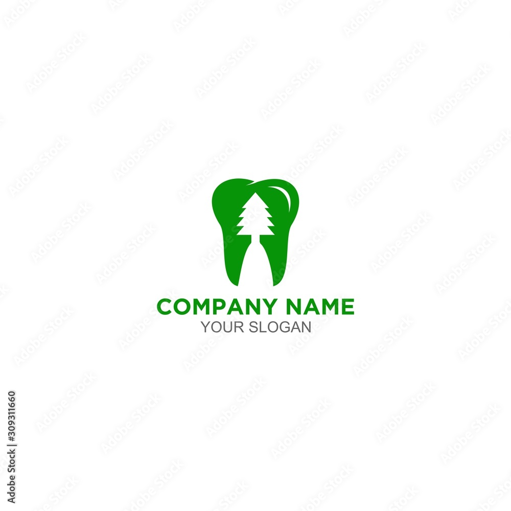 Pine Dental Logo Design Vector