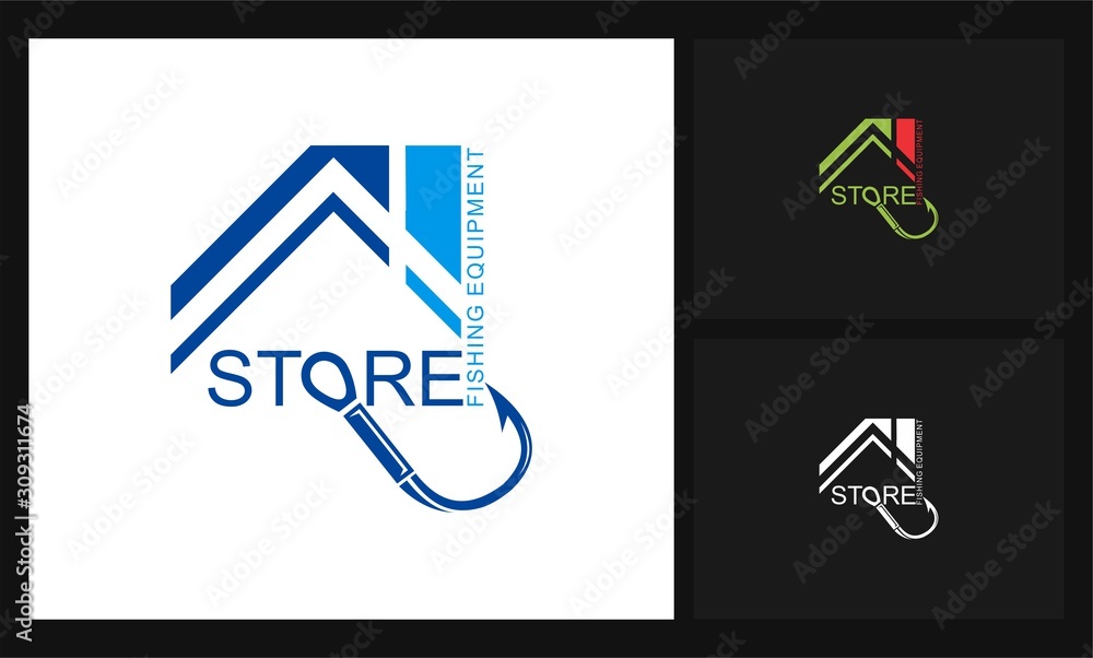 hook icon store fishing concept design logo hook icon store fishing concept design logo