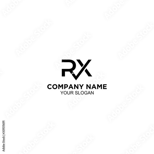 RX Check Mark Logo Design Vector