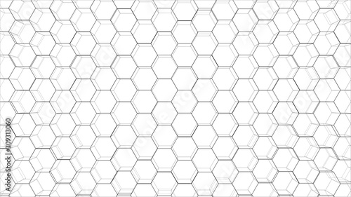 Fototapeta Naklejka Na Ścianę i Meble -  Abstract background of hexagons outline. Vector