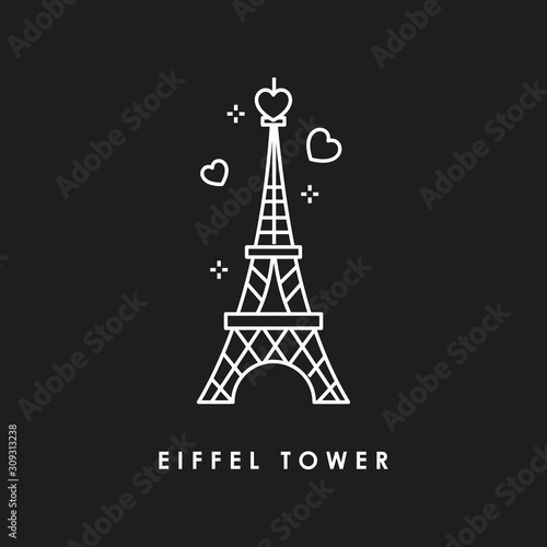  Eiffel tower line icon