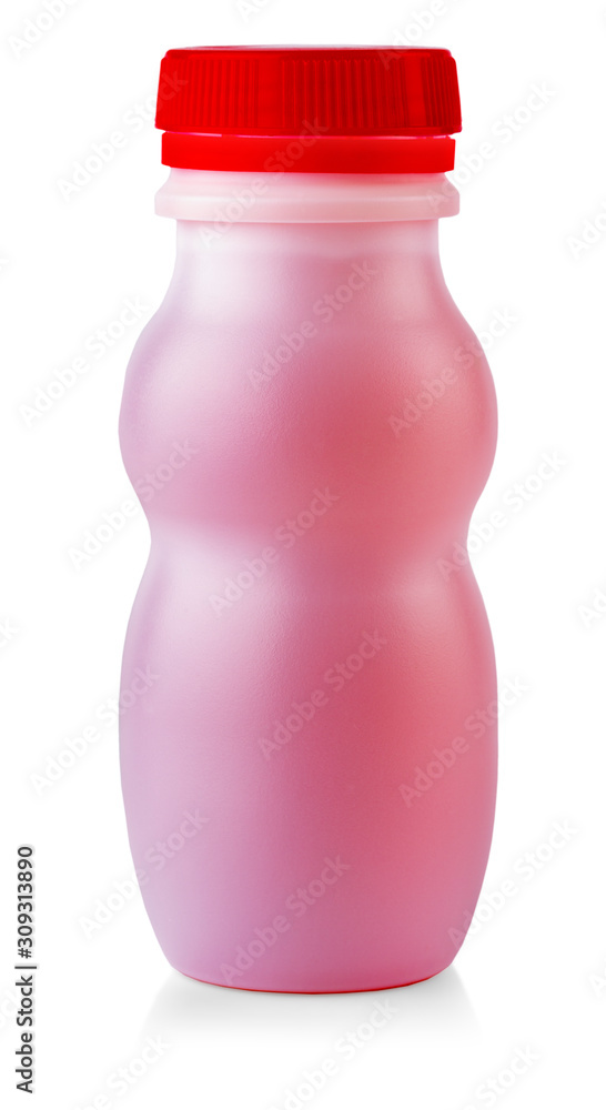 plastic bottle with red juice on white background plastic bottle with red juice on white background