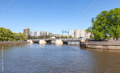 Kaliningrad River Pregolya. Wooden bridge © Pavel Parmenov