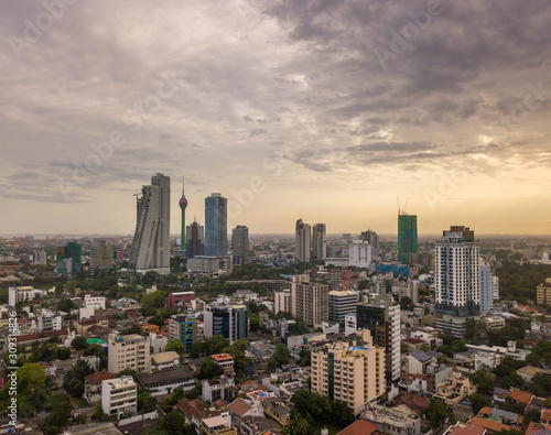 The morning view of Colombo cityscape the capital cities of Sri Lanka. Colombo is the commercial capital and largest city in Sri Lanka.