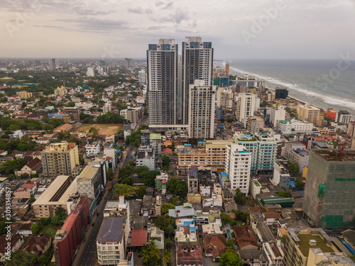 Aerial view of Colombo cityscape the capital cities of Sri Lanka. Colombo is the commercial capital and largest city in Sri Lanka.