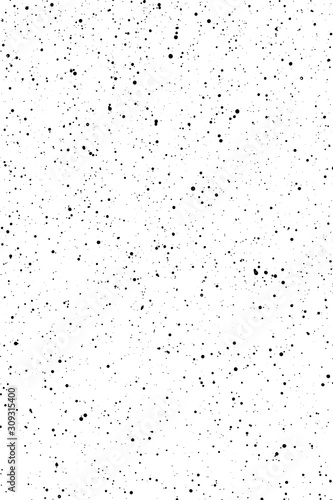 Chaotic black star bokeh on a isolated white background. falling blurry bokeh snow overlay, starry sky. black spots on white background, black drops and spots. abstraction.