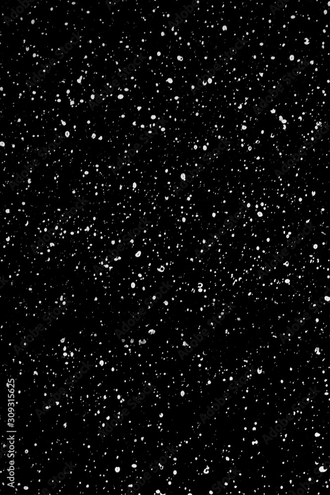 Chaotic white star bokeh on a isolated black background. falling blurry  bokeh snow overlay, starry sky. white spots on black background, white  drops and spots. abstraction. Stock Illustration | Adobe Stock