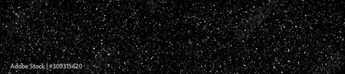 Chaotic white star bokeh on a isolated black background. falling blurry bokeh snow overlay, starry sky. white spots on black background, white drops and spots. abstraction.