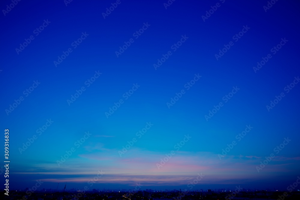 Naklejka premium Twilight time after sunset in Bangkok