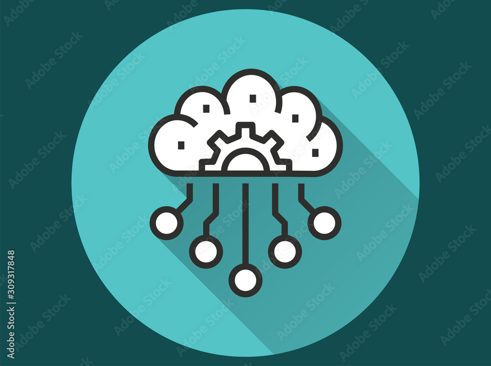Cloud technology icon for graphic and web design.