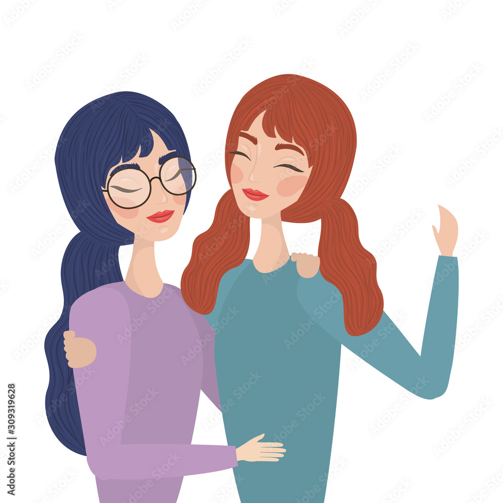Isolated women cartoon drawing vector design Isolated women cartoon drawing vector design