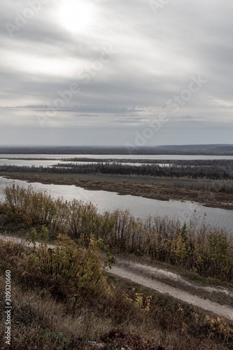 Beautiful landscape from above on the Volga river. © sv_production
