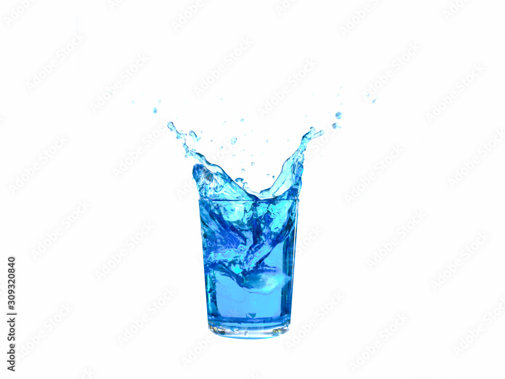 glass of water with splash isolated on white background glass of water with splash isolated on white background