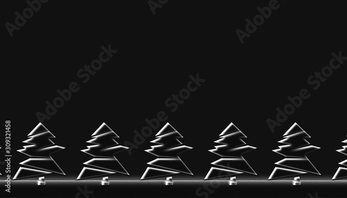 Fototapeta Naklejka Na Ścianę i Meble -  Neon christmas tree background material. Craft material. ネオンのクリスマスツリーの背景素材。クラフト素材