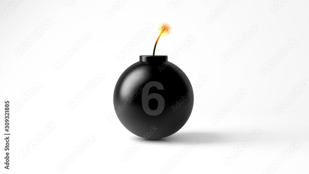 Cartoon bomb countdown 10sec. Cartoon bomb countdown 10sec.