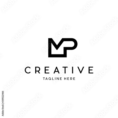 Letter MP Minimalist Branding Modern Icon Logo Design Template Element Vector