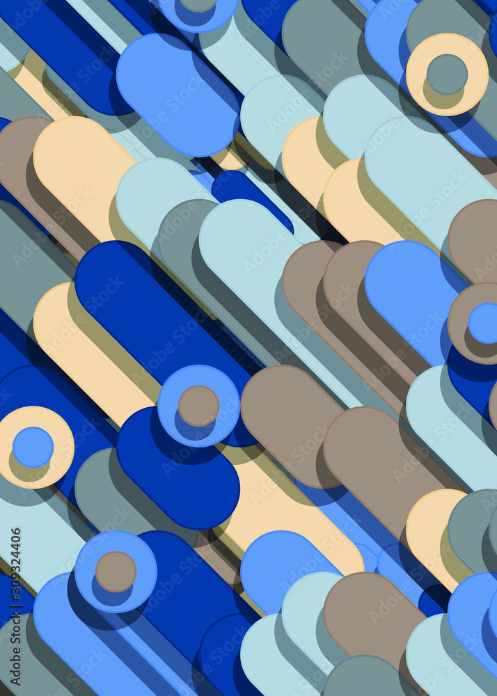 Obraz premium Color Abstract Lines and Circles Generative Art background illustration
