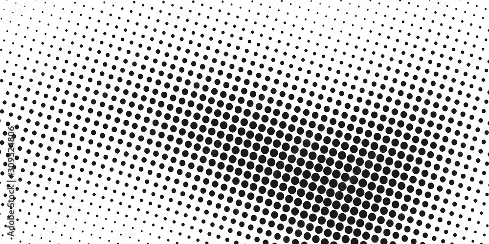 Vector halftone dots background, fading dot effect