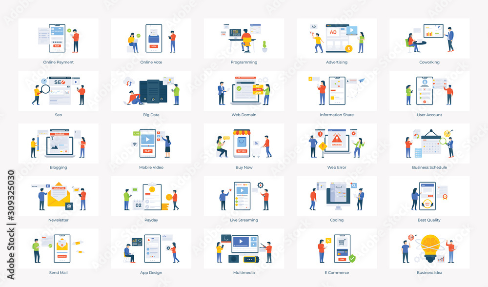 Cloud Computing Vector Illustrations Pack Cloud Computing Vector Illustrations Pack