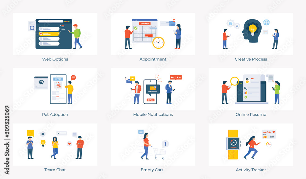 Mobile App Flat Illustrations Pack Mobile App Flat Illustrations Pack