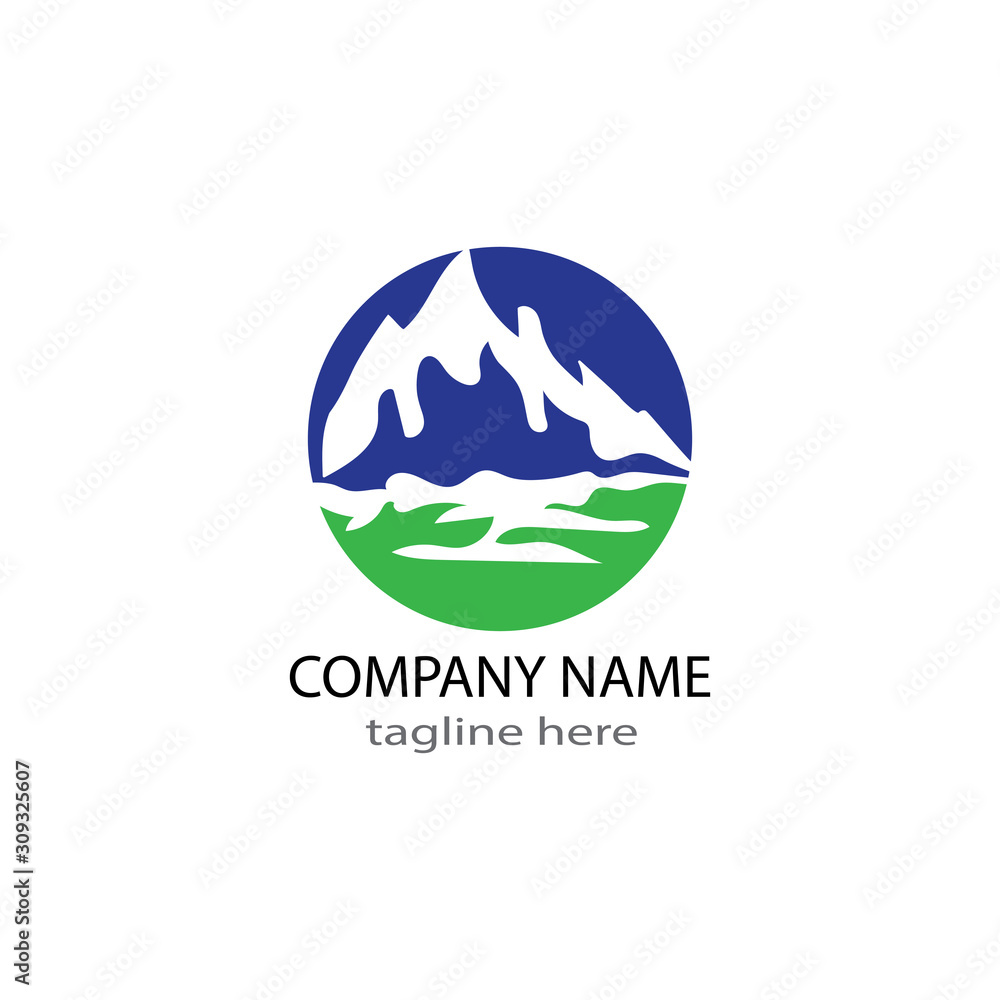 Obraz premium MOUNTAIN LOGO BUSINESS TEMPLATE VECTOR