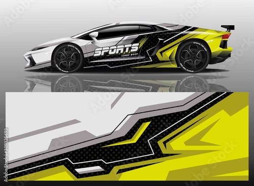 Sport car decal wrap vector design