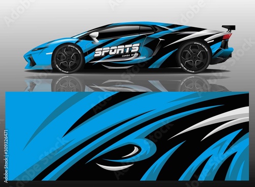 Sport car decal wrap vector design