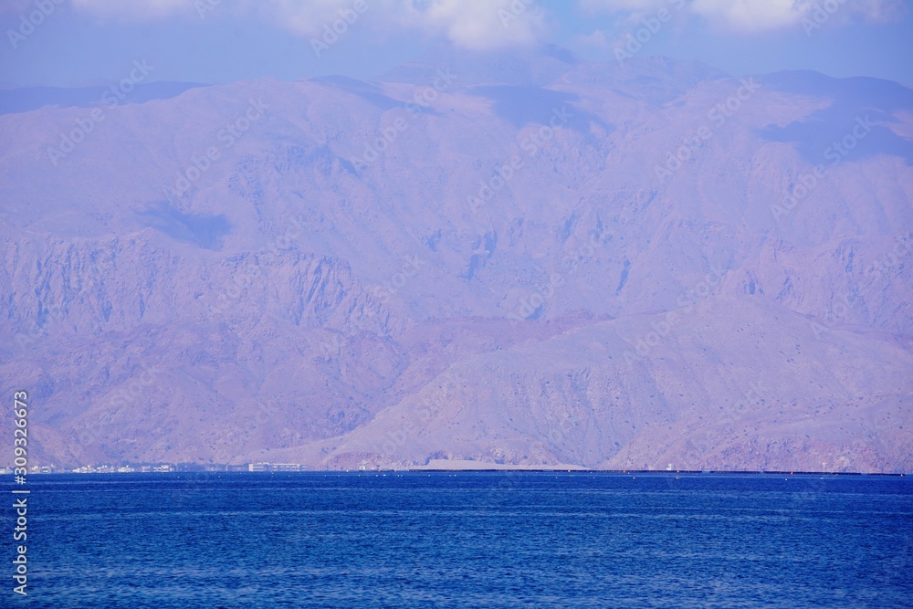 sea, mountains  and sky in Dibba UAE