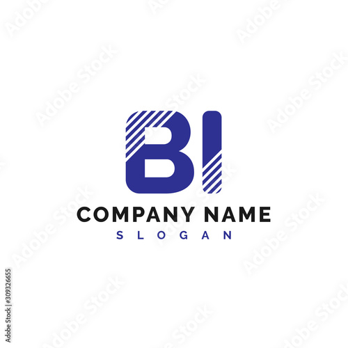 BI Logo Design. BI Letter Logo Icon Vector Illustration - Vector