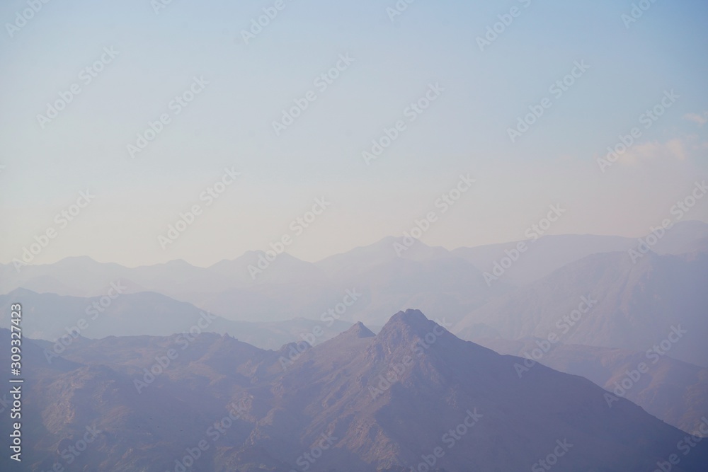 mountains in the fog in Fujairah mountains in the fog in Fujairah