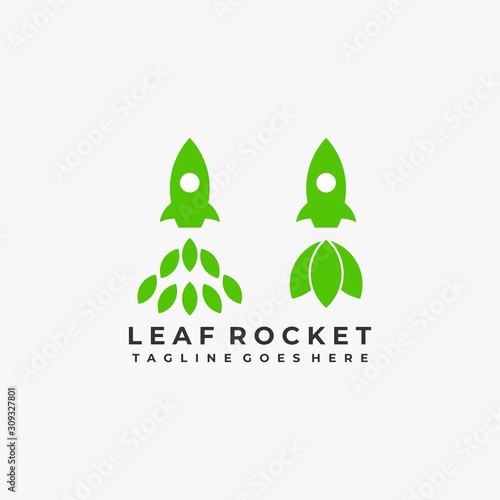 Rocket Leaf Illustration Vector Template