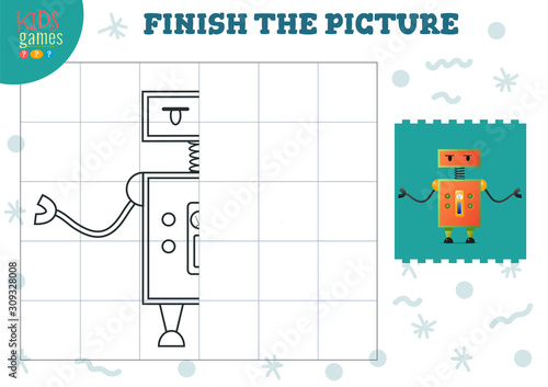 Copy and complete the picture vector blank game, illustration
