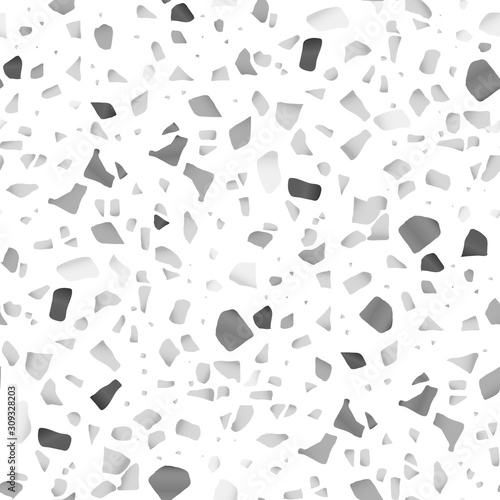 Terrazzo seamless pattern with gray stones