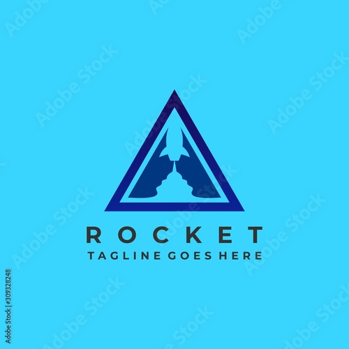Rocket Triangle Illustration Vector Template